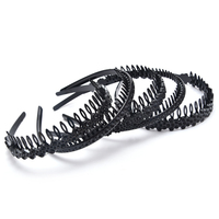 1 sztuk zwykły czarny rozciągliwy elastyczny cienki twardy Metal obręcz do włosów włosów ręcznie pałąk uchwyt zapięcie grzebień Hairgrips z zębami korona